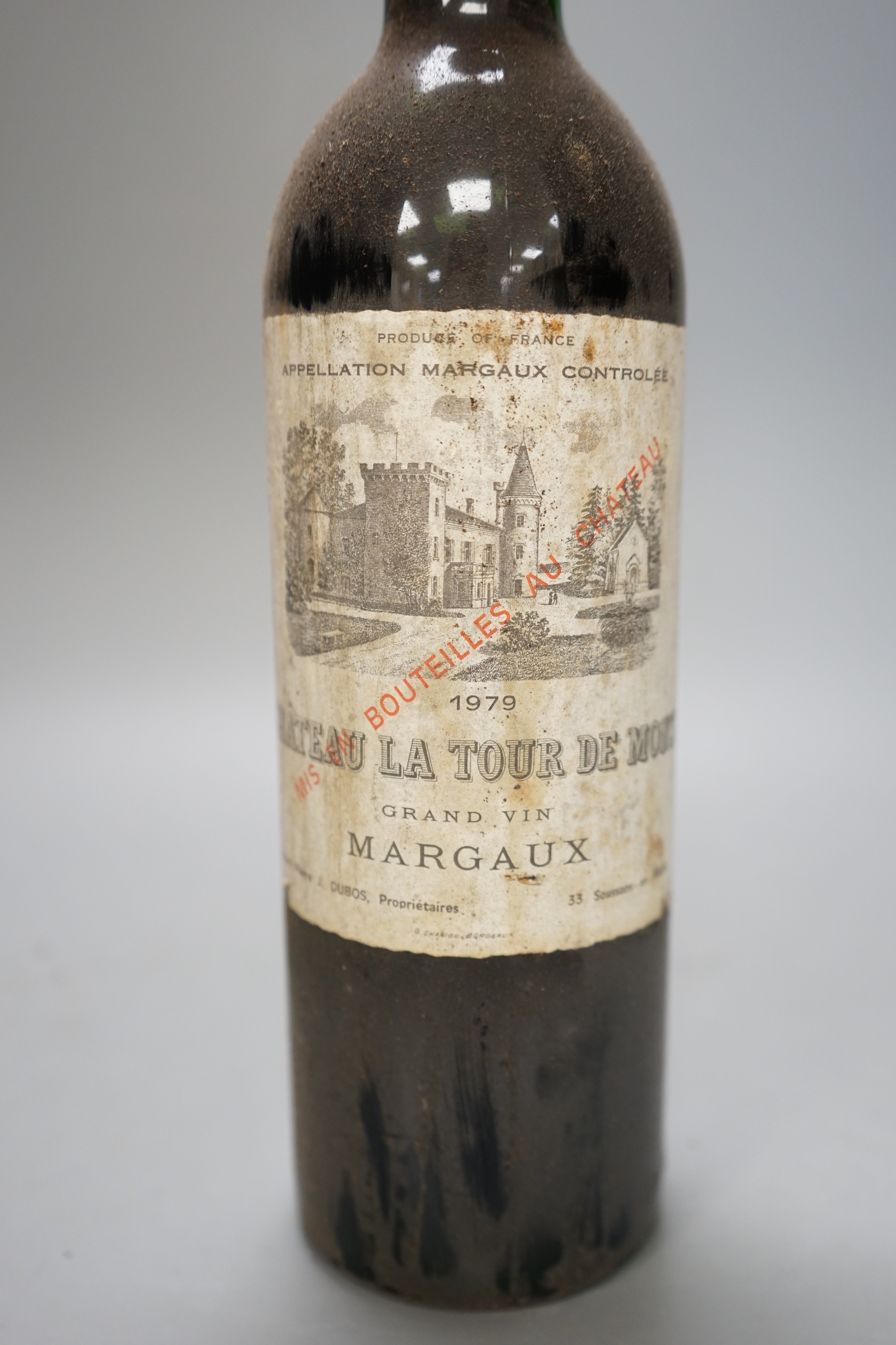 Ten bottles of 75cl 1979 Chateau la Tour de Mons Grand Vin Margaux, together with two bottles of 75cl 1978 Delheim Cabernet Sauvignon, (12)